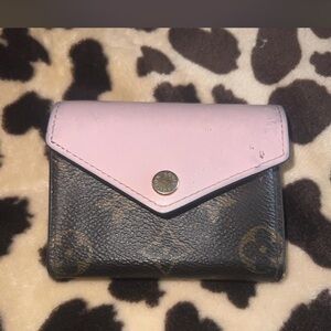 Pink and Black Women's Authentic lv Wallet.